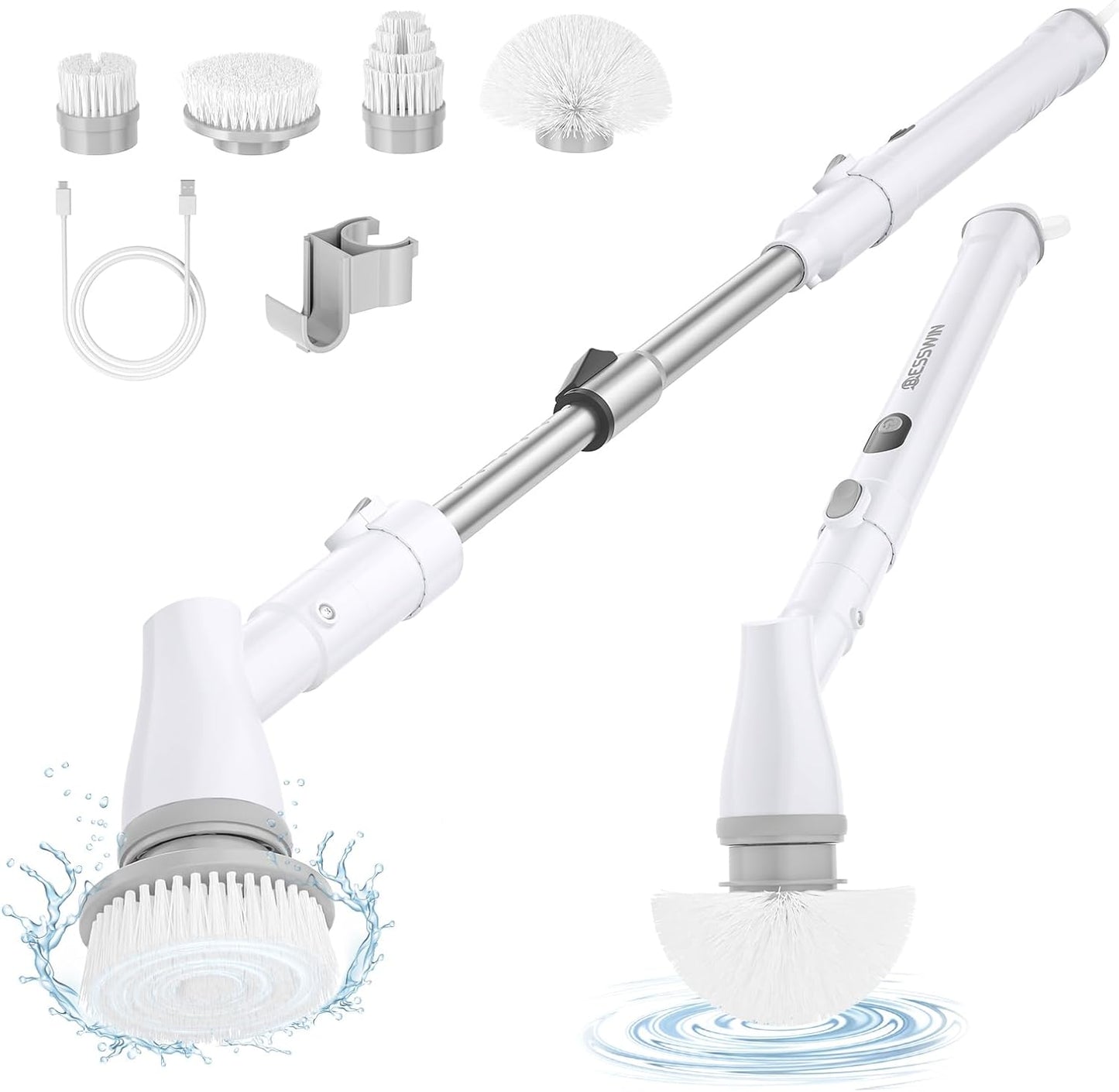 Electric Spin Scrubber, Cordless Electric Cleaning Brush for Bathroom  Electric Spin Cleaner with 4 Replaceable Shower Cleaning